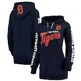 Women Detroit Tigers G III 4Her by Carl Banks Extra Innings Pullover Hoodie Navy,baseball caps,new era cap wholesale,wholesale hats